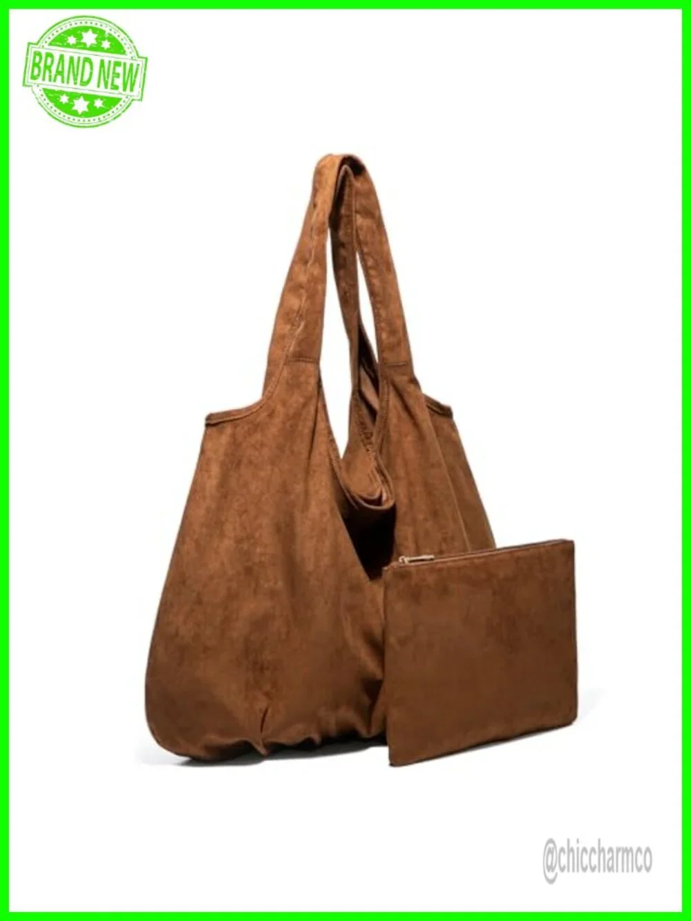 Large Slouchy Faux Suede Hobo Bag Shoulder Tote Purse Travel Work Bag
